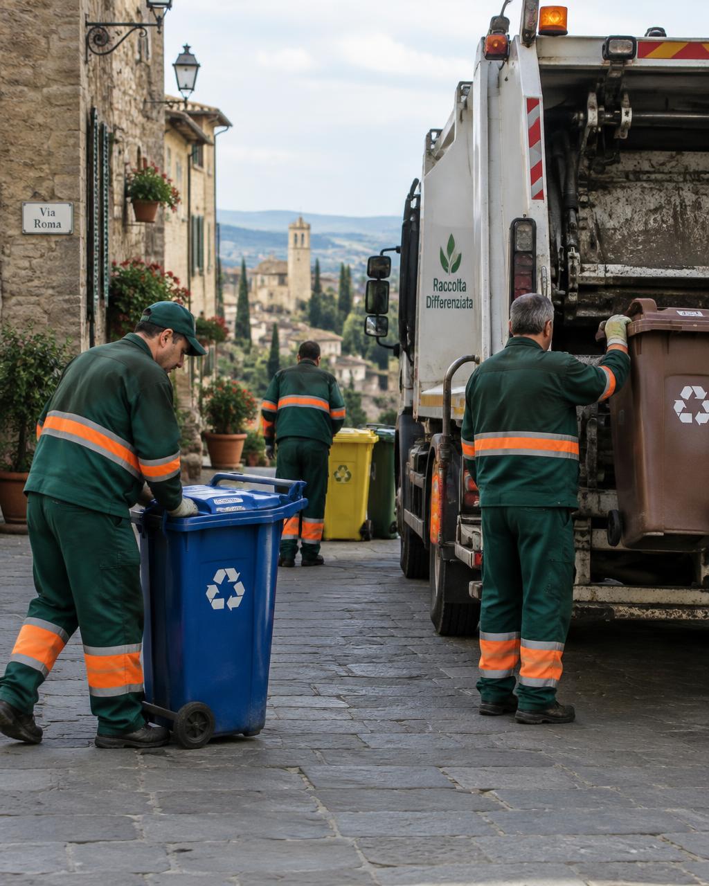 Operatori Gulliver durante un servizio di raccolta